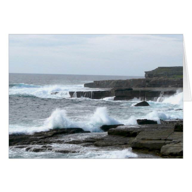 Cartão O buraco, o lado atlântico de Inis Mor (Frente Horizontal)