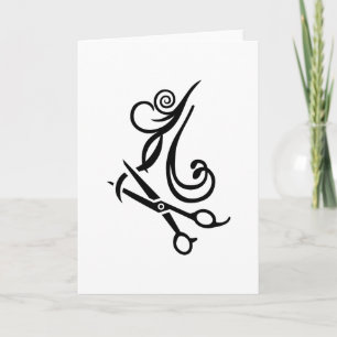 Cartão O cabelo scissors o cabeleireiro