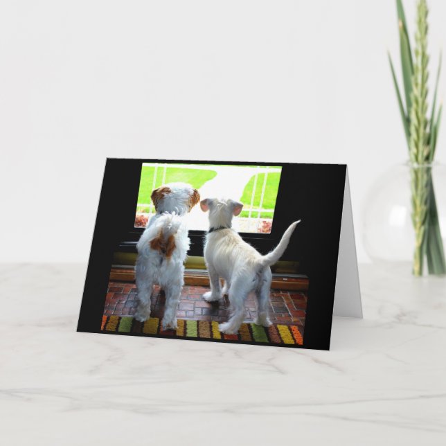 Cartão O Cachorro Se Foi Eu Sinto Sua Falta! (Frente)