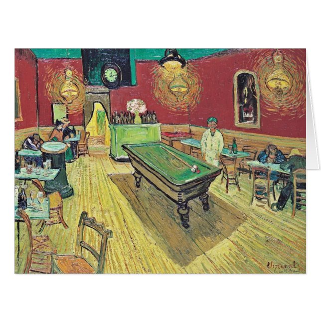 Cartão O Café da Noite de van Gogh (Frente horizontal)