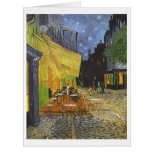 Cartão O Cafe Terrace da Noite por van Gogh