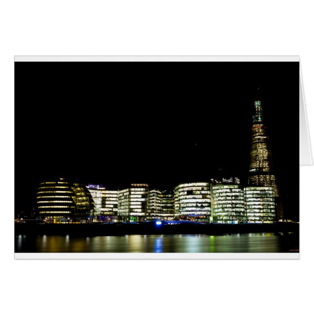 Cartão O cais e a cidade dos edifícios de Londres (Frente Horizontal)