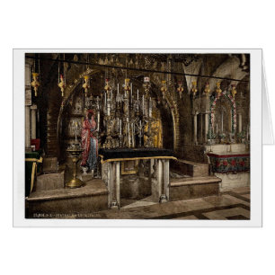 Cartão O Calvário e o altar grego, Jerusalém, Santo L