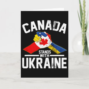Cartão O Canadá Apoia a Ucrânia Bandeira Canadense Ucrani