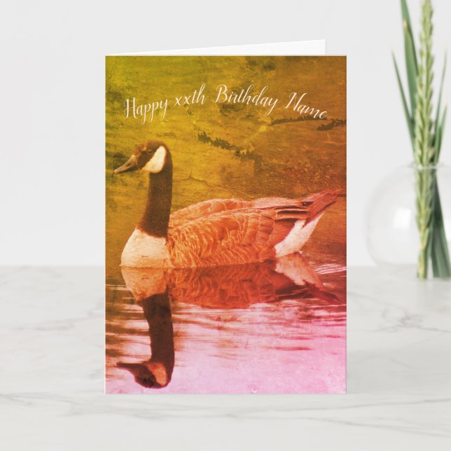 Cartão O Canadá Goose Nature Art Personalizou Aniversário (Frente)