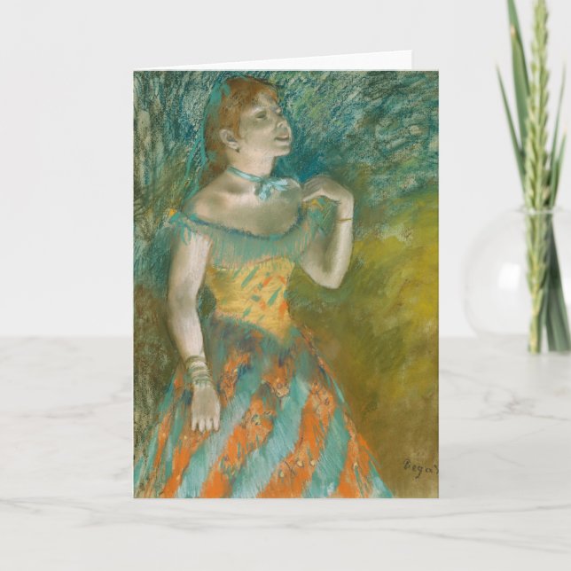 Cartão O Cantor em Verde | Edgar Degas (Frente)