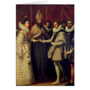 Cartão O casamento de Catherine de Medici