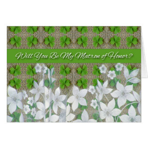 Cartão O casamento do dia de St Patrick, matrona da honra