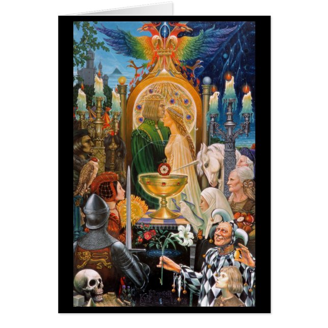 Cartão O casamento régio por Elizabeth Kyle. (Frente)