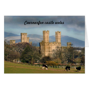 Cartão O castelo Caernarfon anda.