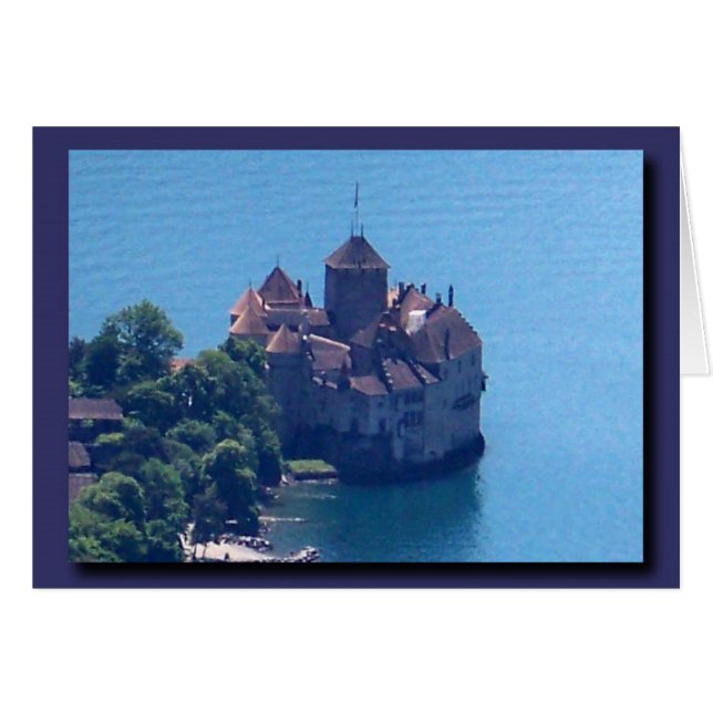 Cartão O castelo de Chillon de cima de! (Frente Horizontal)