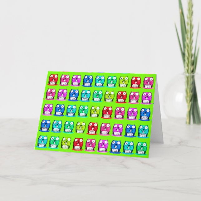 Cartão o castor engraçado mantém um desenho animado de me (Frente)