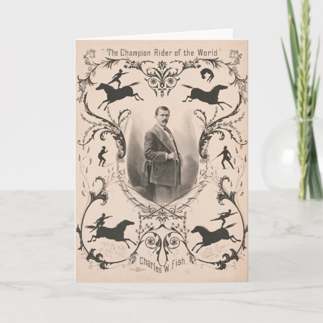 Cartão O Cavaleiro Campeão Do Mundo, Charles W. Fish. (Frente)