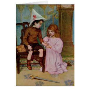 Cartão O cavaleiro ferido