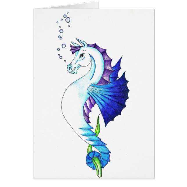 Cartão O Cavalo de Água Azul (Frente)
