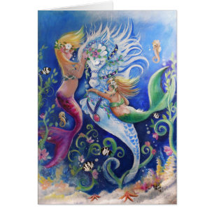 Cartão O cavalo decorado da água