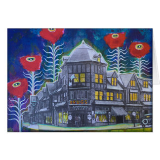 Cartão O centro de Swarthmore com papoilas inclui o