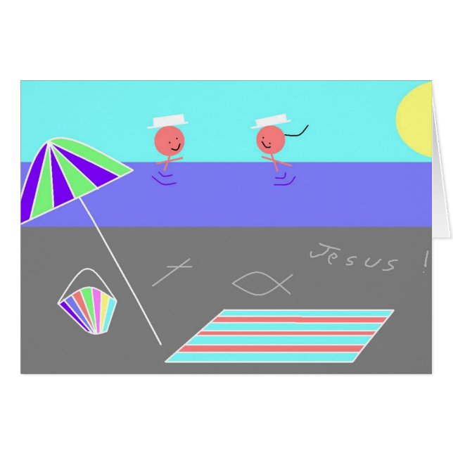 Cartão O céu é uma praia de Jesus (Frente Horizontal)