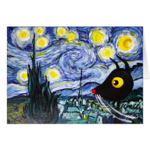 Cartão O céu nocturno do gato de Stressie!
