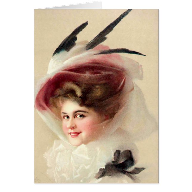 Cartão O chapéu emplumado falcão (Frente)