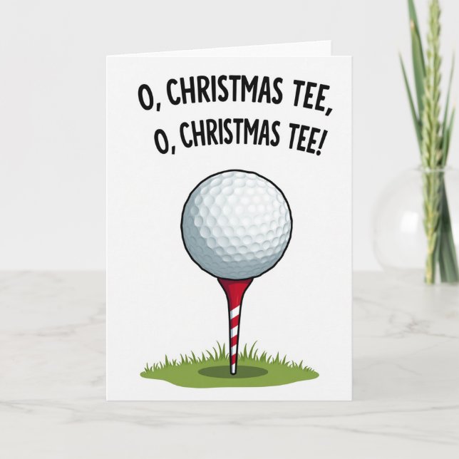 Cartão O Christmas Tee Funny Golf Card (Frente)