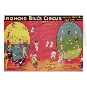 Cartão O circo de Bill do Broncho, Birmingham c.1890-1910