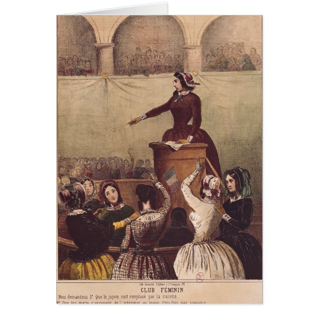 Cartão O clube das mulheres, c.1848 (Frente)