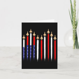 Cartão O Combatente Patriótico Americano Jets Bandeira Us