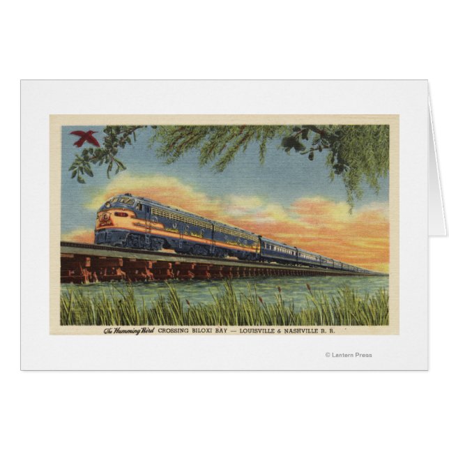 Cartão O Comboio de Ferro-Pássaro de Humming (Frente Horizontal)