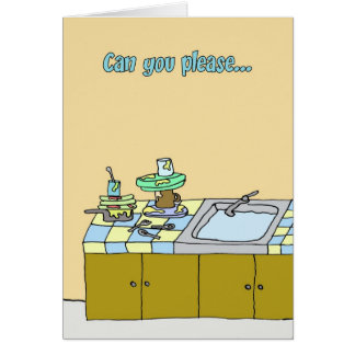 Cartão O companheiro de quarto precisa de ajudar em torno