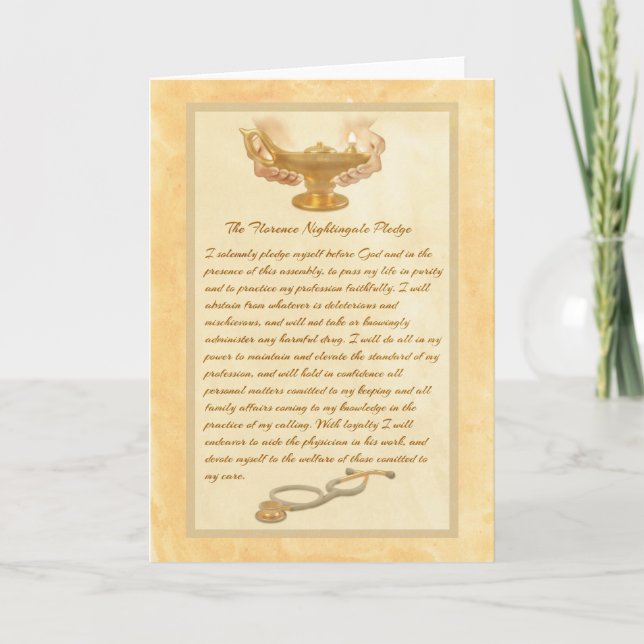 Cartão O Compromisso Florence Nightingale (Frente)