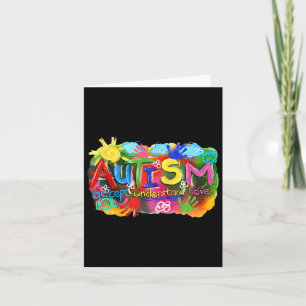 Cartão O conceito de conscientização do Autismo de Brusha