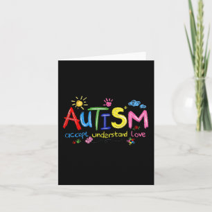 Cartão O conceito de conscientização do Autismo de Brusha