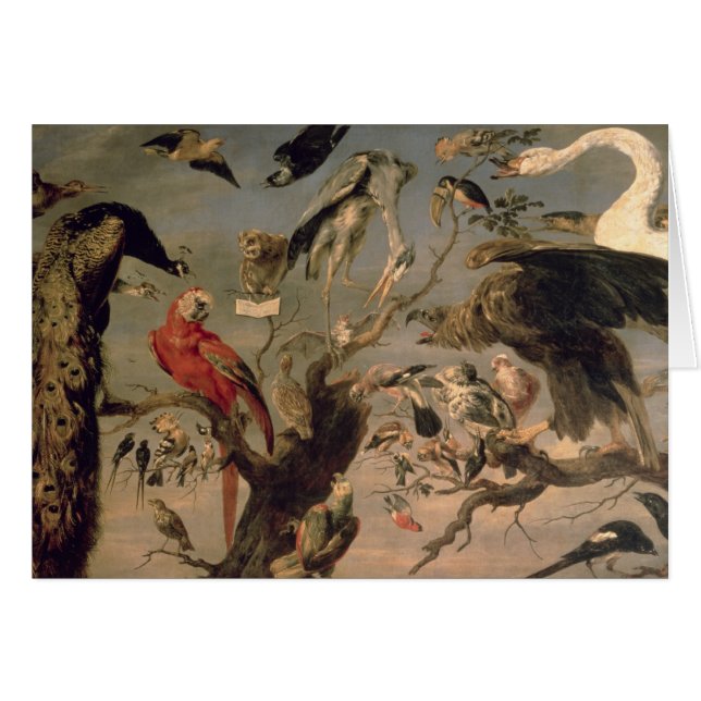 Cartão O concerto do pássaro (Frente Horizontal)