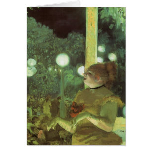 Cartão O concerto por Edgar Degas, belas artes do café d