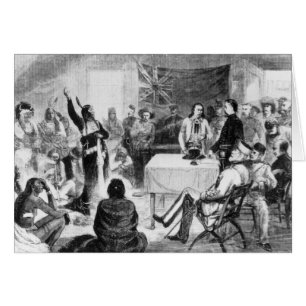 Cartão O Conselho de Bull de assento, 1877