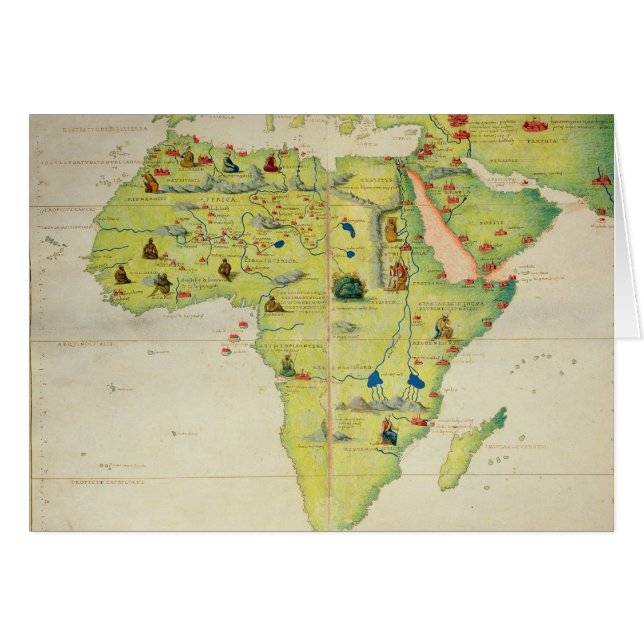 Cartão O continente de África (Frente Horizontal)