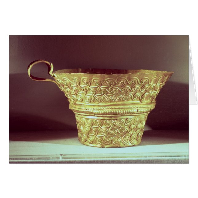 Cartão O copo encontrou em um túmulo dos tholos em (Frente Horizontal)