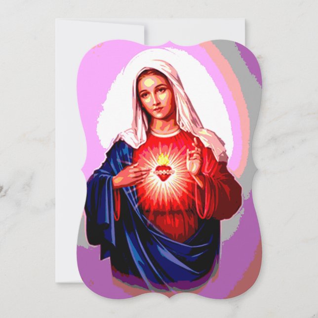Cartão O Coração Imaculado de Maria (Frente)