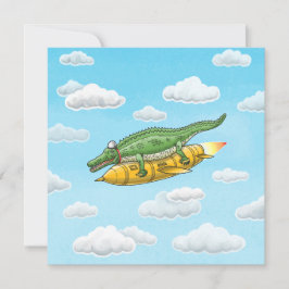 Cartão O Crocodilo Foguete