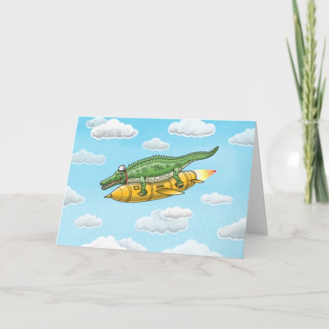 Cartão O Crocodilo Foguete (Frente)