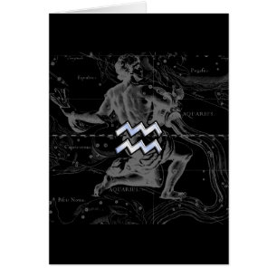 Cartão O cromo gosta do sinal do zodíaco do Aquário em