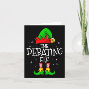 Cartão O Debate Do Grupo Elf Correspondendo Ao Natal Da F