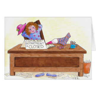 Cartão O departamento de queixa é fechado