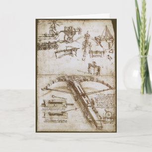 Cartão O desenho da Arma Arco-Íris Gigante de Leonardo da