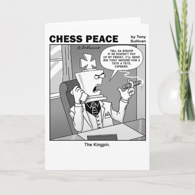 Cartão O desenho da Paz de Kingpin Chess (Frente)