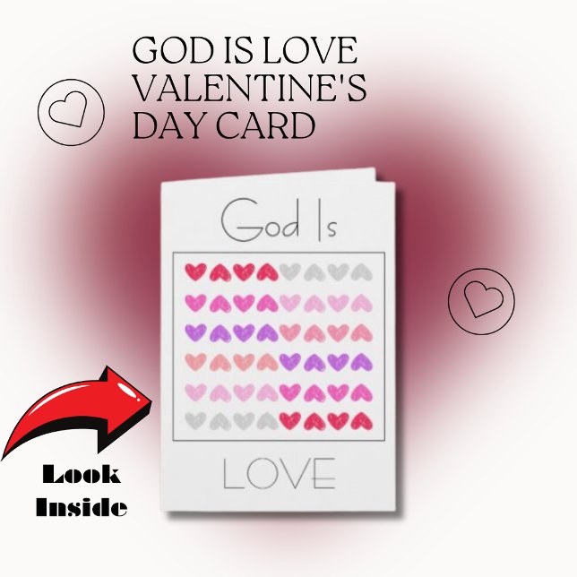 Cartão O Deus é Amor no Dia dos Namorados (Christian Valentine's Day Cards)