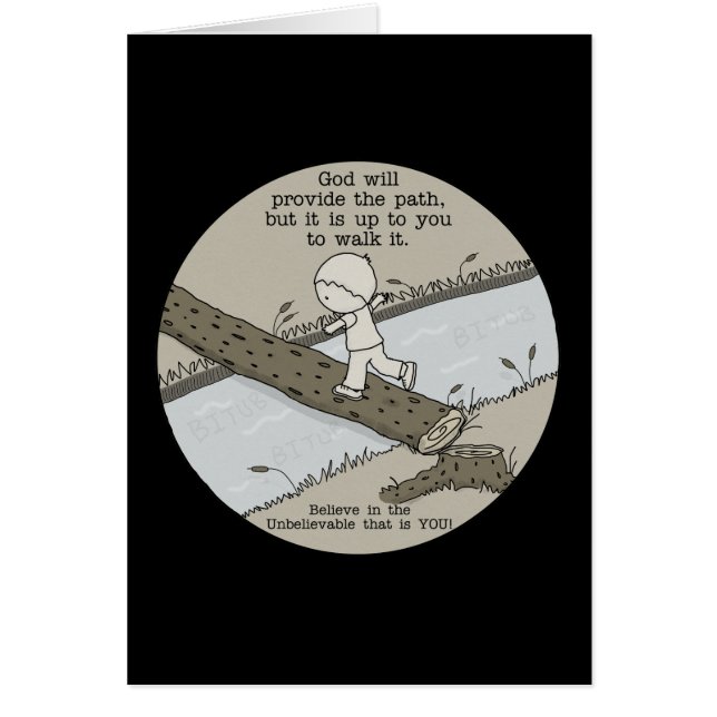 Cartão O deus fornece um trajeto (Frente)