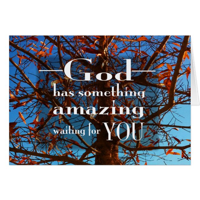 Cartão O deus tem algo surpreender (Frente horizontal)