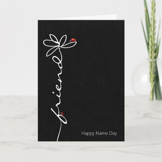 Cartão O dia conhecido para a margarida do amigo com (Frente)